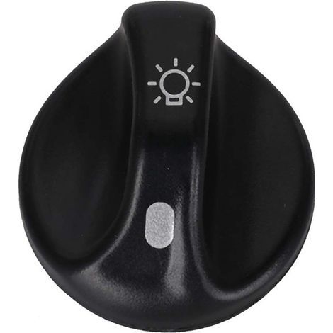 1 schwarzer Kunststoff-Scheinwerferknopf, Autoscheinwerferknopf, Lichtschalter, Scheinwerferschalterknopf (1/4)