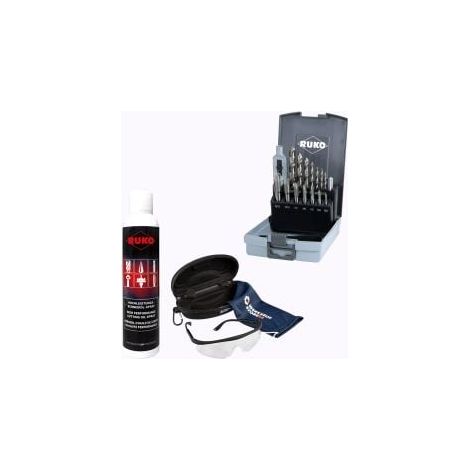 RUKO Einschnittgewindebohrer-Satz HSS, 6tlg., M3–M10 inkl. Spray & Schutzbrille - WZS245004RO