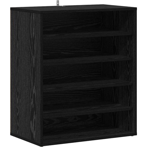 Maison Exclusive - Mobile per scarpe Rovere Nero 60 x 35 x 70 cm Legno multistrato