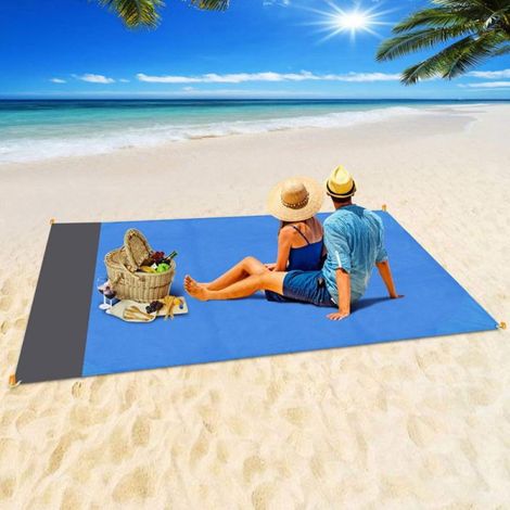 Tapis De Plage - Imperméable Et Anti-Sable - 210 x 200 cm - Pour Pique-Nique Camping Extérieur - 1 Pièce (1/5)