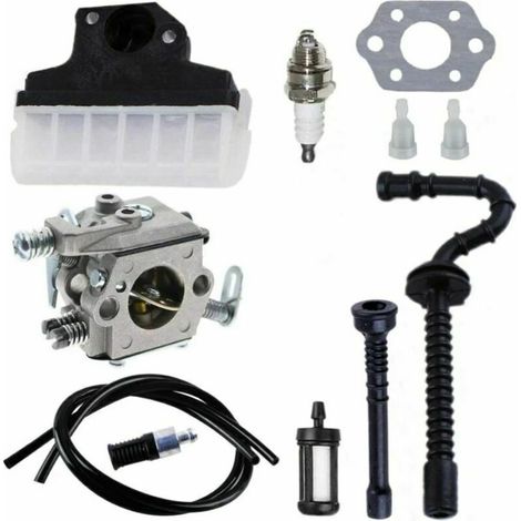 Kit d’entretien complet pour tronçonneuse – carburateur + filtre à air + bougie d’allumage – compatible Stihl 021, 023, 025, MS210, MS230, MS250 (1/5)