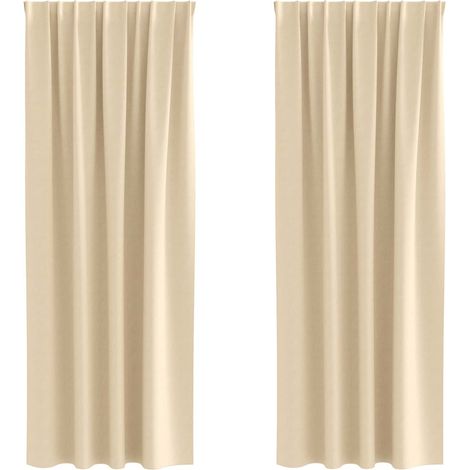 Maison Exclusive - Cortinas Opacas con Anillas 2 pcs Crema 245 x