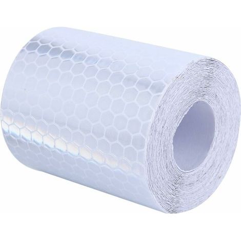 5 cm 3M Reflexband, selbstklebendes Vinyl-Reflexband, weißer Warnstreifen, reflektierende Autoaufkleber (Weiß) (1/5)