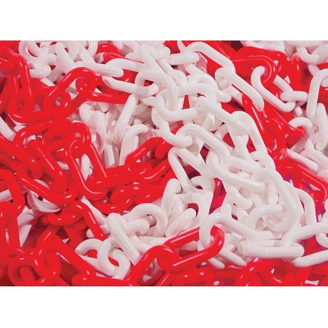 Chaîne plastique rouge/blanc n°8 (sachet de 25m) - Taliaplast (1/2)