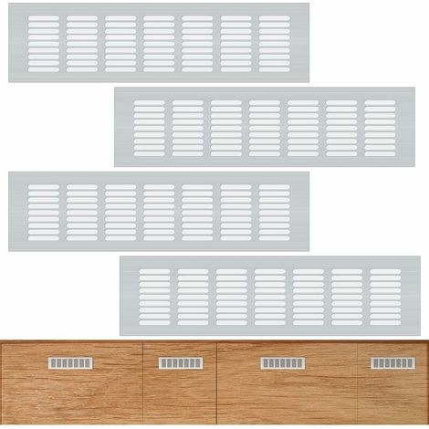 Griglia di ventilazione, 4 pezzi Griglia di ventilazione rettangolare in lega di alluminio resistente, griglia di ventilazione rettangolare (830 cm) (1/5)