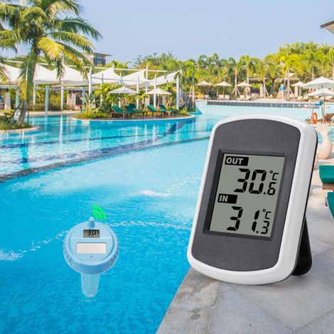 Solarbetriebenes elektronisches digitales schwimmendes Schwimmbadthermometer (Kabel) (1/5)