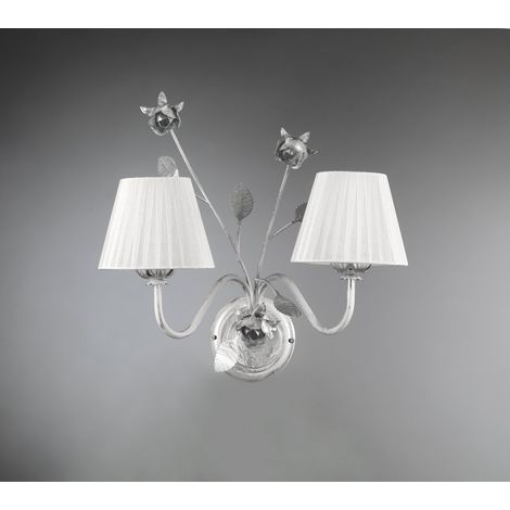 ONLI Rose Applique E14, Bianco/Argento, 50 x 25 cm x h 40 cm