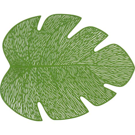 Nappe PVC pour table décorative avec contours de feuille de bananier 45x36cm couleur Gold/Silver/Rose Gold/Green résistante lavable 1x placemat cadeau maison (1/5)
