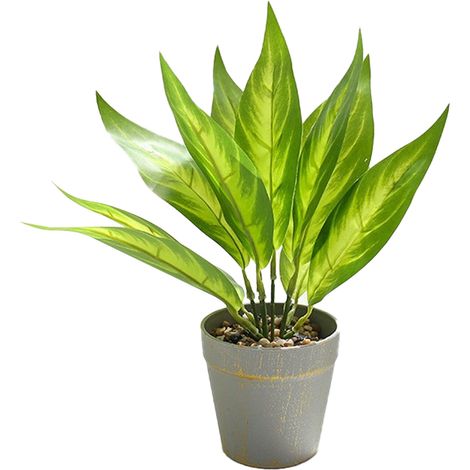 Plante Artificielle - Fausse Plante Verte en Tissu De Chêne - Pour Décoration Intérieure Maison Bureau Café - 1 Pièce (1/5)