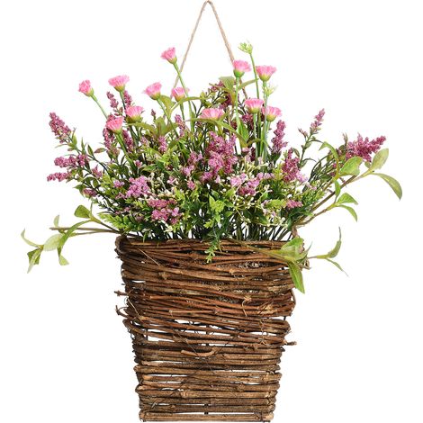 Corona de puerta de lujo: Panel floral para fiestas: Largo 45 cm: Flores de seda: Ramo multicolor hecho a mano (1/5)