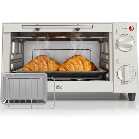 Mini four électrique de comptoir 9 L, 750 W, avec minuterie et température réglable, dimensions 35 x 24,6 x 20 cm, blanc crème (1/5)