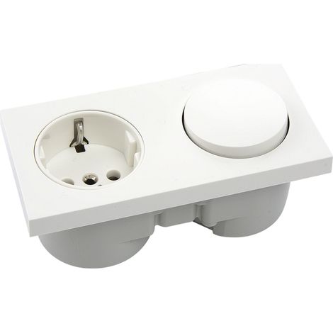 Berker Schalter und Steckdose Integro Pure weiß mit Sekundärleitung Kunststoff polarweiß glänzend
