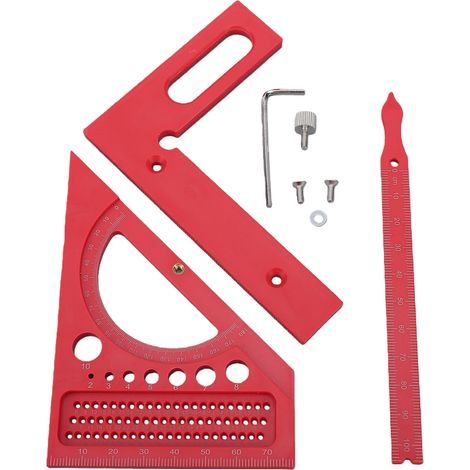 Règle de mesure multi-angle 3D, rapporteur carré de menuiserie avec Guide de marquage rapide à 180 degrés pour l'aménagement du travail du bois (1/5)