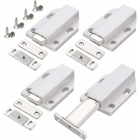 Push to Open 4 Pièces Push Open Poussoir Porte Placard Aimant Fermeture pour Armoire Tiroir Systeme Loquet Magnetique Verrou Poussoir Porte Amortisseur Pour La Porte de Placard,de DEBUNS (1/5)
