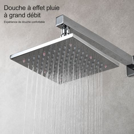 Modèle A pommeau de tête rond 8 pouces en cuivre LED ciel de pluie 22 × 21 × 10 cm 650 g – Livraison gratuite (1/5)
