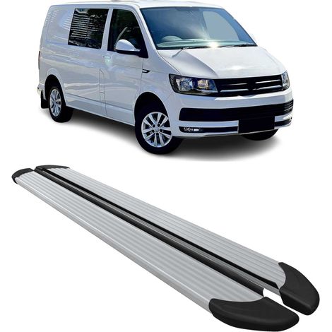 Marchepieds Latéraux pour VW T6 T6.1 Transporter 2015-2022 Alu Argent L1 Court (1/5)