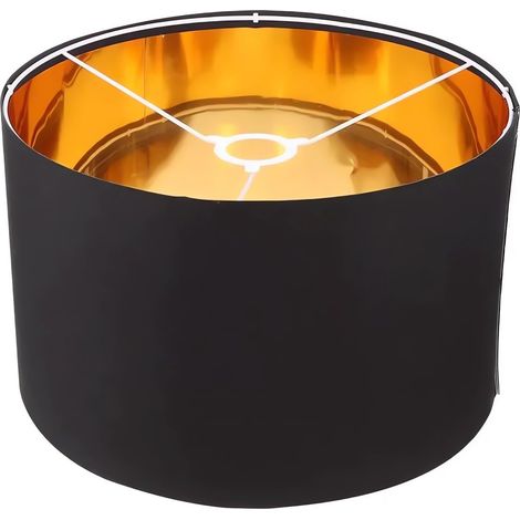 Pantalla de lámpara cilíndrica mediana - Pantalla de tela de 30 x 20 cm para lámpara de techo, mesa, colgante o de pie con casquillo E27 (negra)