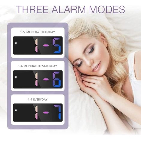 Wecker – 3 Helligkeitsstufen einstellbar – 6,5-Zoll-LED-Wecker – Wecker mit Schlummerfunktion fürs Schlafzimmer – Geeignet für Schlafzimmer, Wohnzimmer und Büro