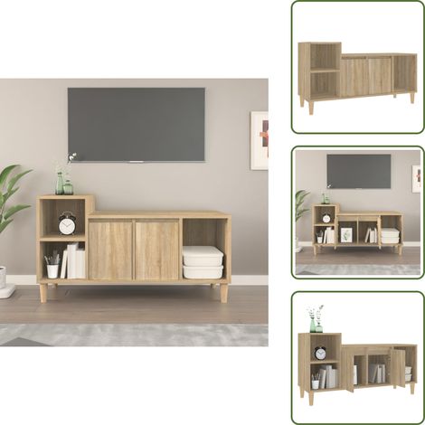 Meuble TV Chêne sonoma 100x35x55 cm Bois d'ingénierie - Meubles Tv - Meuble Tv - Support Tv - Unité Tv - Meuble Audio