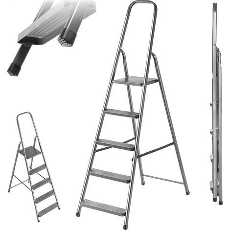 KADAX HOME Leiter Stahl STD5 5 Stufen, Esche