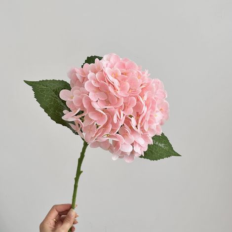 3 bouquets artificiels d’hortensias 3D en tissu – décoration florale élégante pour hôtels, mariages et événements – rose pâle, lot de 3