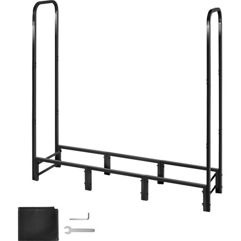 Mophorn Metall Kaminholzregal, 122x32x118 cm Brennholzregal, Kaminholzunterstand aus robustem Vierkantrohr, max. Tragkraft 181 kg, Feuerholzregal für Veranden, Terrassen und Gärten
