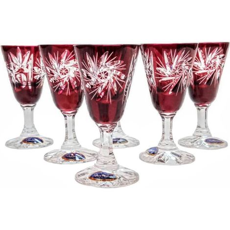 Copas de vodka de cristal rubí de 40 ml. Molinillo de aceitunas. (1/5)