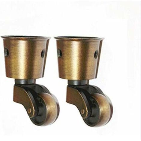Ahlsen Lot de 2 roulettes universelles de type tasse massif haute capacité de charge pour meubles, costumes, lits (1/5)