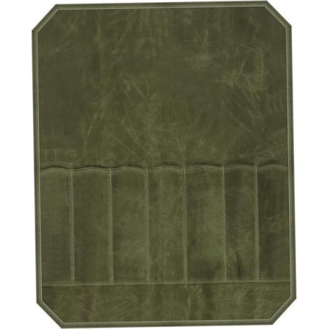 Étui à couteaux en toile cirée résistante, imperméable et résistante à l'usure, sac à couteaux portable pour chefs, de couleur vert armée, adapté aux pique-niques, barbecues, cuisines, écoles de cuisi (1/4)