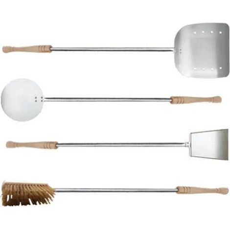 Kit strumenti da quattro Rossofuoco pala, palino, paletta, spazzola - Per carrello modulare multiuso