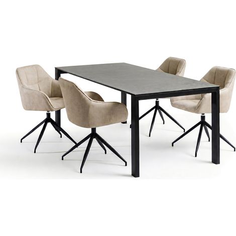 Conjunto de mesas y sillas para comedor Norsica 717 , 75x90x200cm, Diámetro: 0, Número de asientos: 4, Estilo: Contemporary