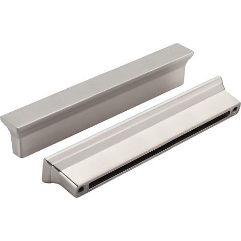 Set of 20 silver cabinet handles, for kitchen and bathroom vanity units, 128 mm center-to-center distance (1/5)