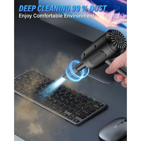 Soufflette Air Comprimé, 3 Vitesses 50 000 tr/min Bombe Air Sec Souffleur PC, Depoussierant Ordinateur Rechargeable par USB Avec Batterie 6000mAh (1/4)