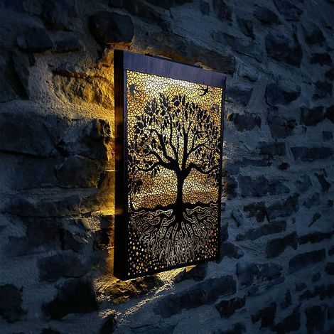 Panneau mural décoratif solaire arbre de vie 50 x 32cm (1/4)