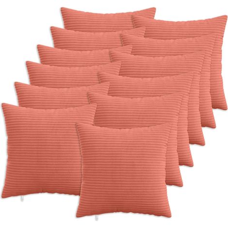Kissenbezug 12 pcs HEERLEN Rot-Orange 45 x 45 cm Cord vidaXL