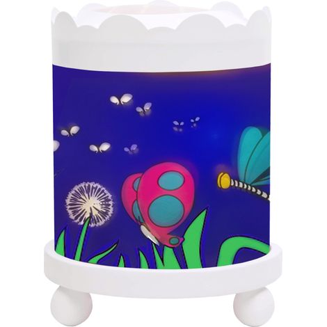 Veilleuse Manège Magique Cadeau Enfant Dessin animé Lumière rassurante Couleur Bois Blanc Ampoule 12V 10W inclue Prise Elec. EU (1/2)
