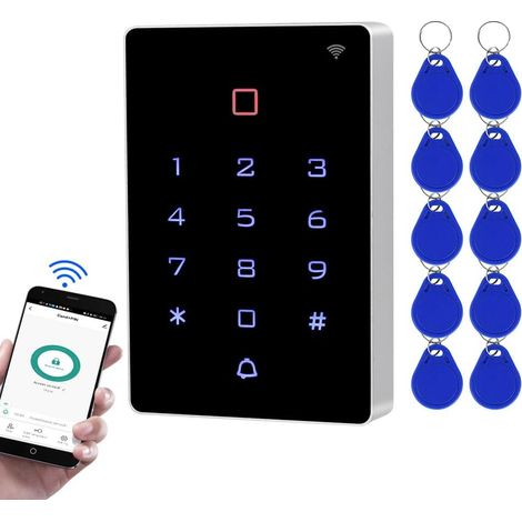 Télécommande d'accès IP68, Étanche à l'eau,Clavier Tactile avec Rétroéclairage, 2000 Utilisateurs, Compatible WG26/34+10 Porte-clés 13,56 MHz (1/5)