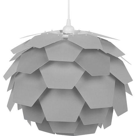 Lámpara de techo moderna con diseño floral pantalla geométrica gris pequeña Segre