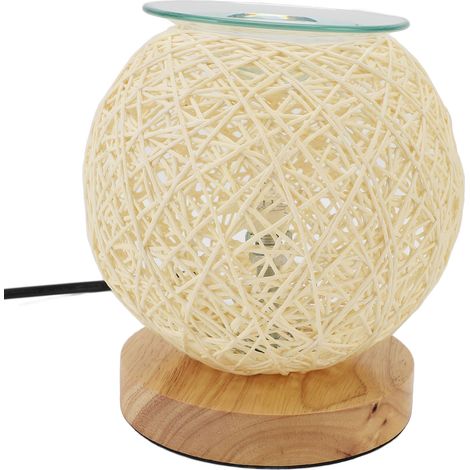 Lampe Table Rotin Réglable Gradation Tissé Aromathérapie Veilleuse – Salon Chambre Dortoir Décoration (1/5)