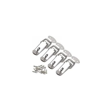 Lot de 4 fermoirs de tension en acier inoxydable, fermoir à levier de 56 mm, loquet à bascule à ressort, clip de serrage, fermeture de boîte, loquet de verrouillage pour boîte à outils (1/5)