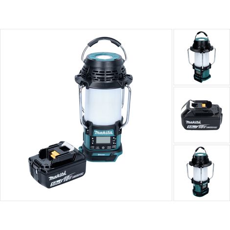 Makita DMR056T1 Radio de chantier sans fil FM/DAB+ IP65 360° 18V avec lanterne + 1x Batterie 5,0Ah - sans chargeur (1/5)