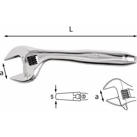 Chiave regolabile a rullo con regolazione rapida Usag 294 AD 150-6" U02940012