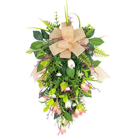 Guirlande Fleurs Tulipes - Décoration Porte Mur Fenêtre - Simulation Fleur Artificielle - Pour Mariage Intérieur Extérieur - 1 Pièce (1/4)