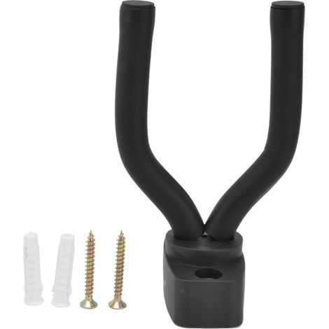Lot de 4 supports muraux pour guitare électrique, acoustique, ukulélé, basse et banjo - Crochets solides en métal noir (1/5)