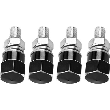 4 boulons universels filetés pour cadre de plaque d'immatriculation de moto (noirs) (1/5)