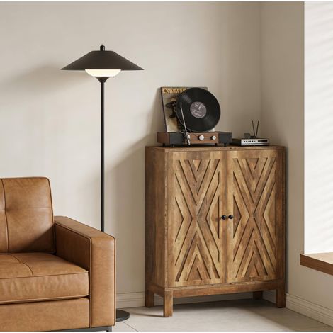 Scarpiera in MDF marrone rustico, stile industriale, 5 livelli con ripiani regolabili e piano superiore (1/5)