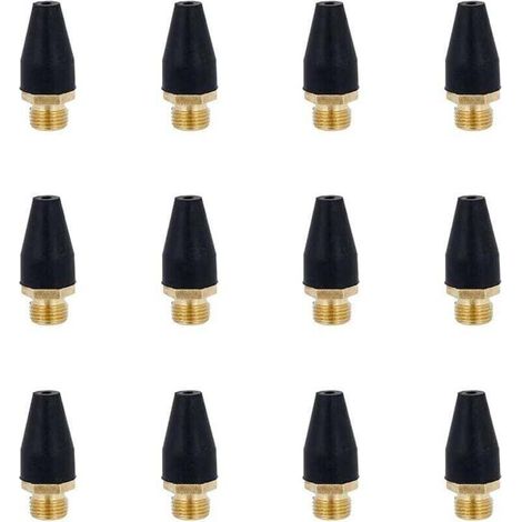 12 Stück schwarze Luftdüsenaufsätze aus Legierungsgummi für Druckluftwerkzeuge, Luftgebläseaufsätze aus Legierungsgummi für Druckluftwerkzeuge, Zubehör für Druckluftwerkzeuge zum Aufpumpen