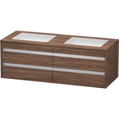 Meuble sous-vasque KETHO 550x1400x496mm noyer foncé