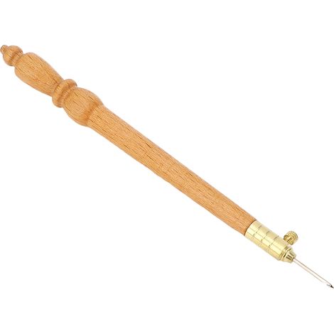 Stick- und Häkelnadel aus Holz, rutschfest, mit Nadeln in den Stärken 0,8, 1 und 1,2 mm zum Nähen und Perlensticken (1/5)
