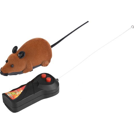 Souris sans fil pour chat chien drôle de rat nouveau-cadeau cadeau pour animaux de compagnie télécommande marron marron (1/5)